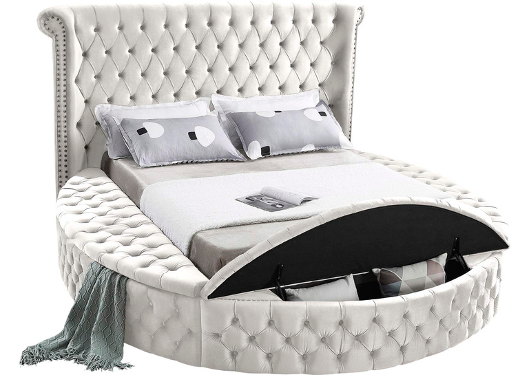 LUXURY MODERN OPULENT ROUND STORAGE BED